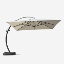 Parasol de jardin déporté 3.5 m carré bras en aluminium Copenaghen