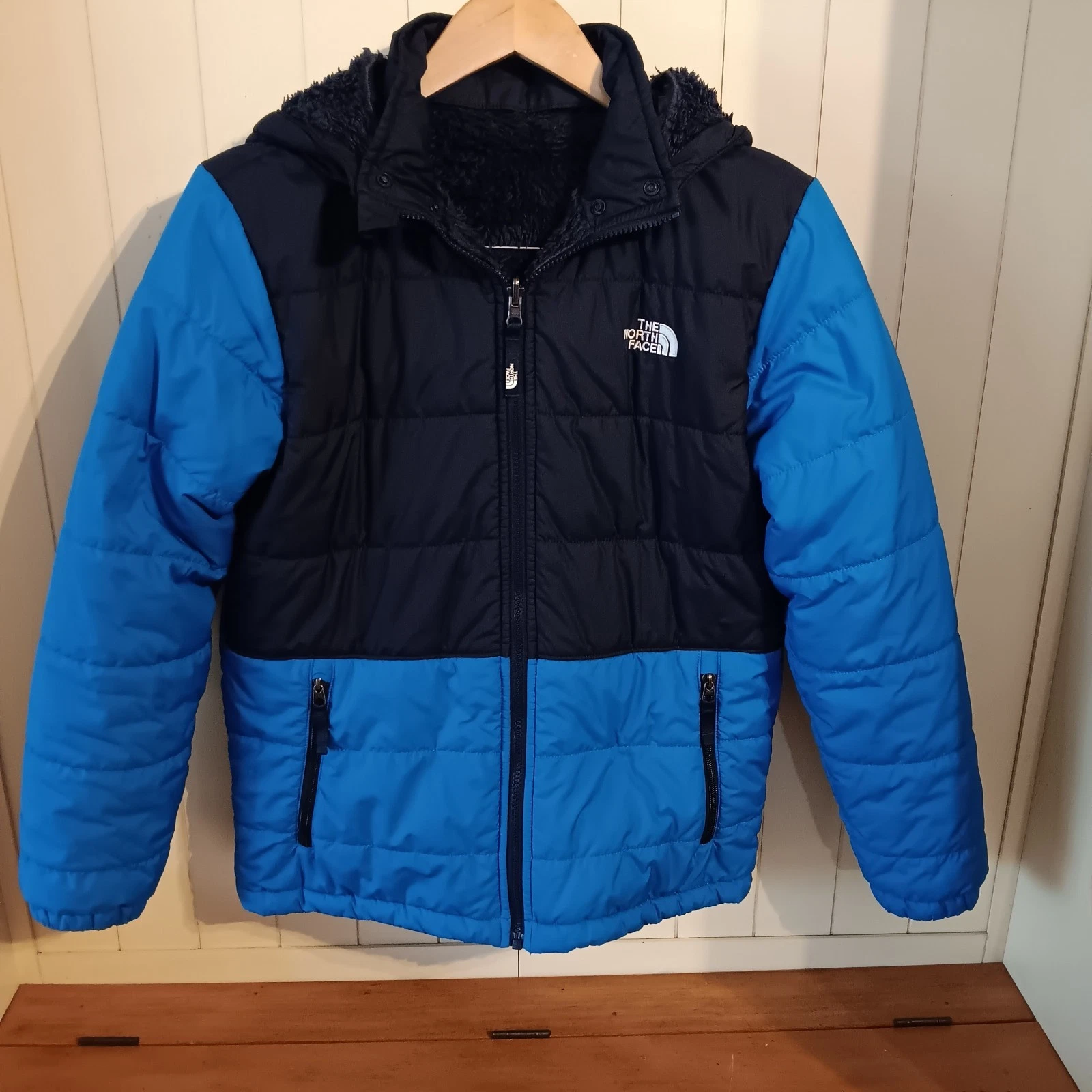 The North Face Blue Puffer Jacket, Reversible, Kids Szie XL (18-20)