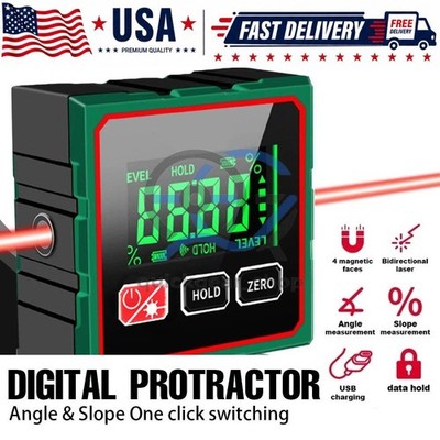 Digital Angle Finder with Electronic Laser - 4-side Strong Magnetic Angle Gauge