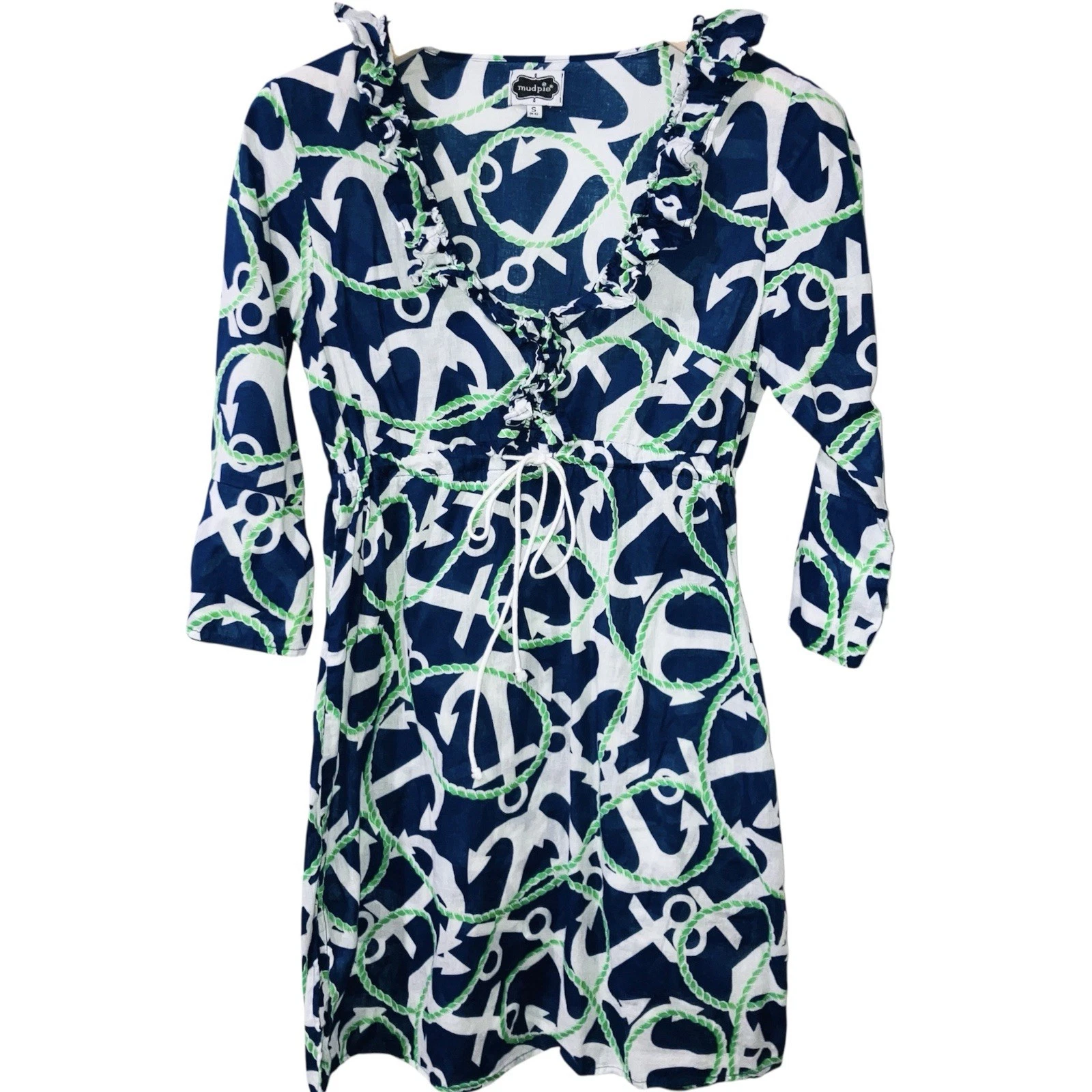 PALM ANGELS Mud Pie Anna Bell Anchors Aweigh tunica copricostume da bagno S marinaio nautico preppy