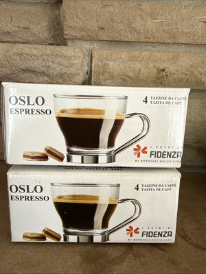 New VTG 2-Sets of 4 Fidenza Oslo by Bormioli Rocco Espresso Glasses Tempered