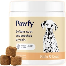Pawfy Skin & Coat with Salmon Oil - Dog Allergy Relief Chews | Advanced...