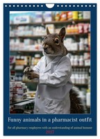 Funny Animals In A Pharmacist Outfit (Wall Calendar 2027 DIN A4 Portrait), Calve