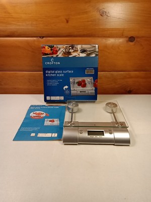 Crofton Kitchen Scale Glass Surface Digital Weighs up to 11 lbs. Adjustable