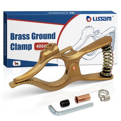 Heavy Duty Brass Welding Ground Clamp 400A for MIG TIG ARC Welder - T-Style