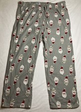 Old Navy Pajama with Santa Print Gray Size XXL Drawstring Christmas PJs