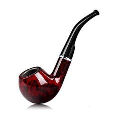 Joyoldelf Tobacco Pipe, Classic Smoking Pipe with Foldable Pipe Stand, Bent Toba