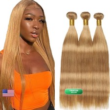 Xddnamei Virgin Weave Human Hair Bundles 27 Honey Blonde 14 16 18 Inch