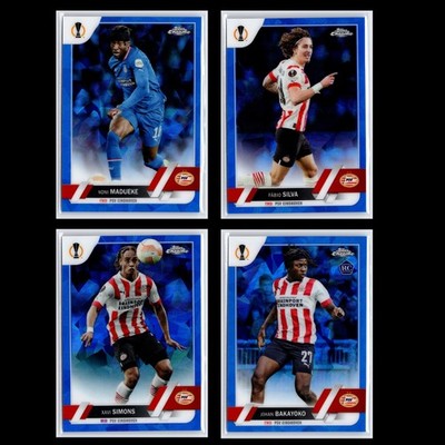2022-23 Topps Chrome Sapphire UEFA Club Competitions PSV Eindhoven Card Lot x4