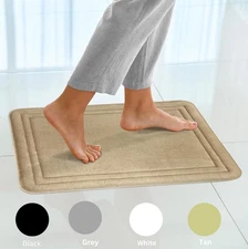 PowerSellerUSA Memory Foam Non-Slip Solid Bathroom Rug Anti-Fatigue Mat 17X24