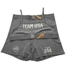 SKIMS Soft Lounge Bralette + Boxer Short Set Team USA Heather Gray 4X