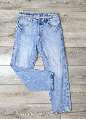 Zara ZW Collection Baggy Jeans Women s 8 Light Wash Straight Leg