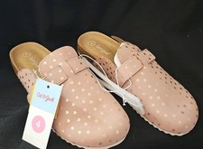 Cat  Jack Youth Girls Light Pink Stars Slip-On Clogs Size 4 NWT