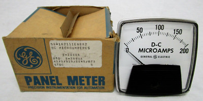 NEW GENERAL ELECTRIC 50-162111EAEA2 MICROAMPS PANEL METER