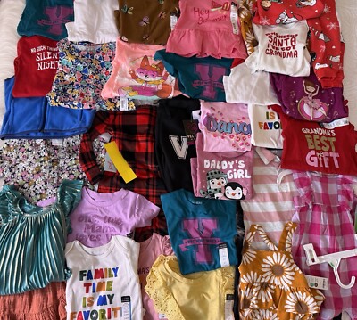 38 Piece Baby Girls Clothing Lot Size 18/24/2T 18 Months Carters Snoopy Osh NEW!