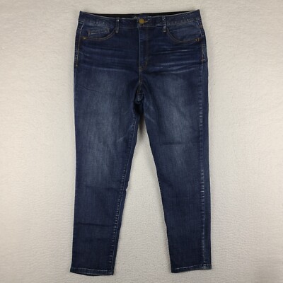 Democracy Jeans Womens 16 Blue Ab Solution Skinny Ankle Dark