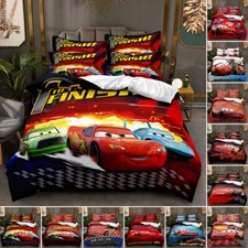 Cars Mcqueen Kids' Bedding Set 3 PCS Quilt Duvet Cover Dorm Single Double King Y