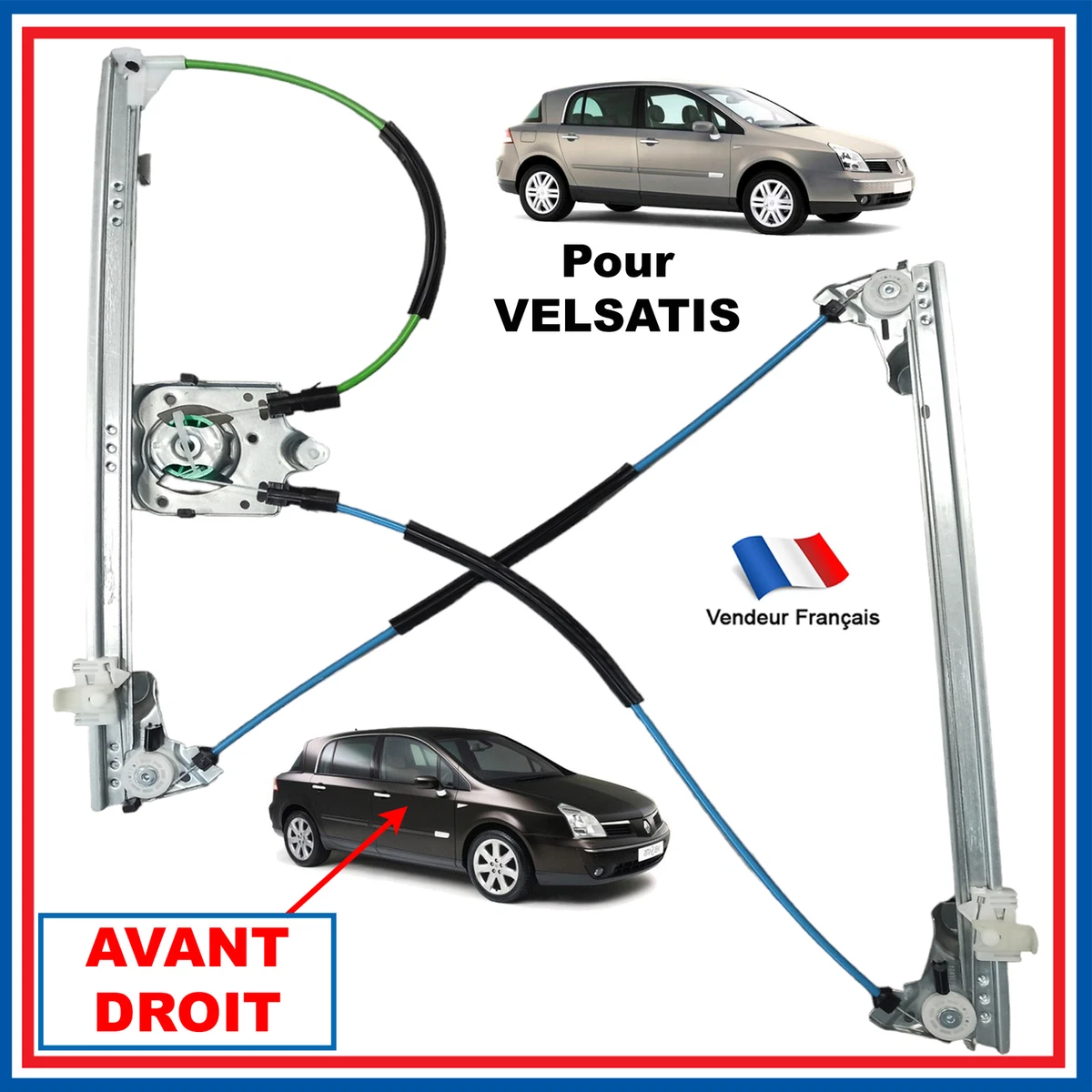 Interrupteur De Lève-vitre Arrière Droit Pour Renault Vel Satis Phase 2 - Pièce D'occasion, Garantie 24 Mois