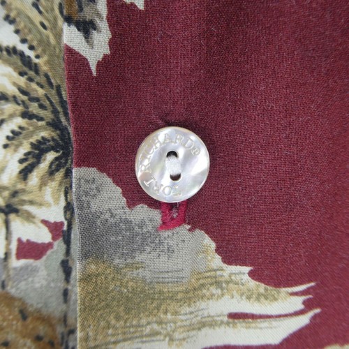 Tori Richard Men Large Red Tropical Island Palm Tree Floral Hawaiian Aloha Shirt - Picture 3 of 7