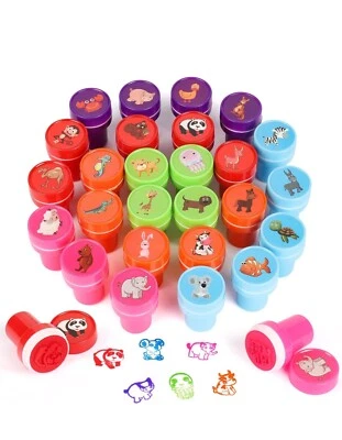 CRAZE Diealles Kinder Stempel, 26 Stück Stempelset Tiere Kinderstempel,Selbstfärbend