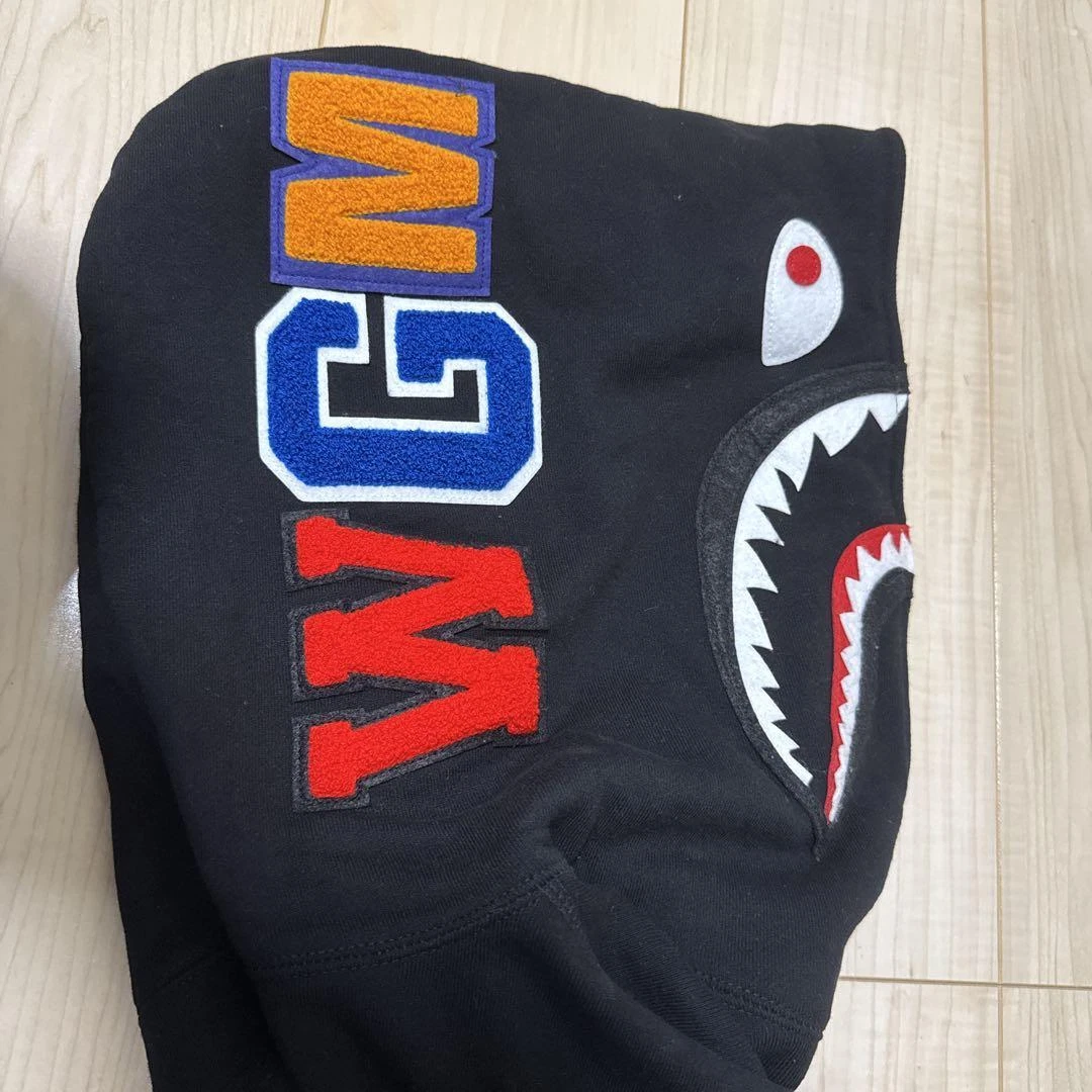 A BATHING APE (BAPE) Felpa con cappuccio zip intera BAPE Teriyaki Alien Jersey Shark 2009 taglia 2XL ❘ dal Giappone