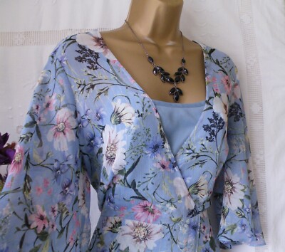  ******MONSOON PRE-OWNED ''FLORAL BLUE'' MAXI DRESS SIZE 18****** 