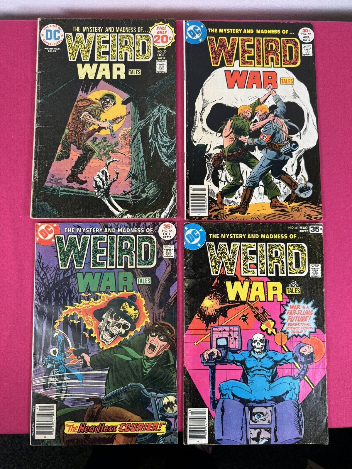 LOT of *4* WEIRD WAR TALES #30, 52, 56, 61 - Joe KUBERT, Howard CHAYKIN Covers!