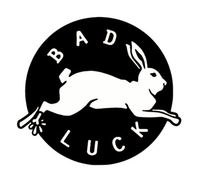 Bad Luck Phone Sticker (2 Inch) Lucky Foot Run Black White Goth Punk Unlucky