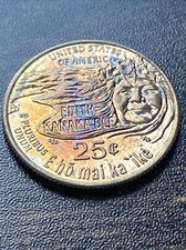 Pièce réelle quart Washington Edith Kanaka’ole 2023 D beau ton ! TK4968*