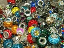 NEW 30/pc lot Charms METAL Spacer Rhinestone & European RANDOM Style MIX BEADS