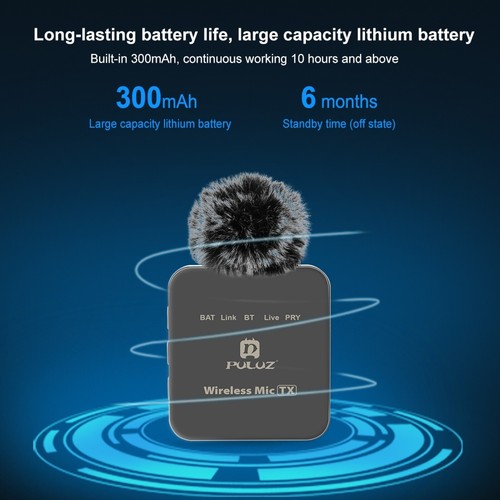 For Android/iPhone Wireless Lavalier Microphone Audio Video Recording Mini Mic - Afbeelding 11 van 18
