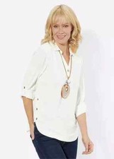 WITT  V-Neck Ecru Blouse Top  UK 12    (FJ63-5)