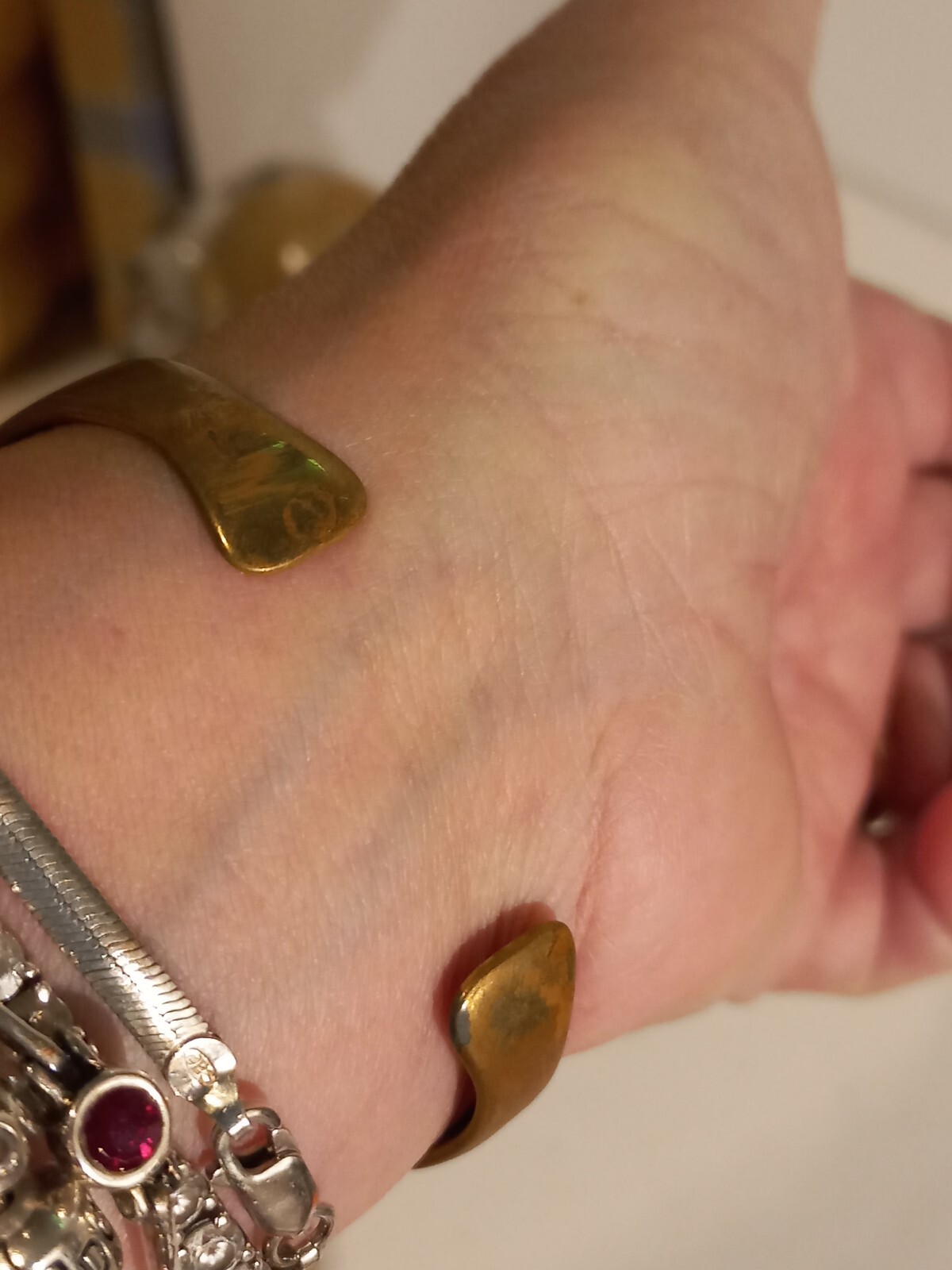 Handmade Cuff Bracelet Solid Brass - image 3