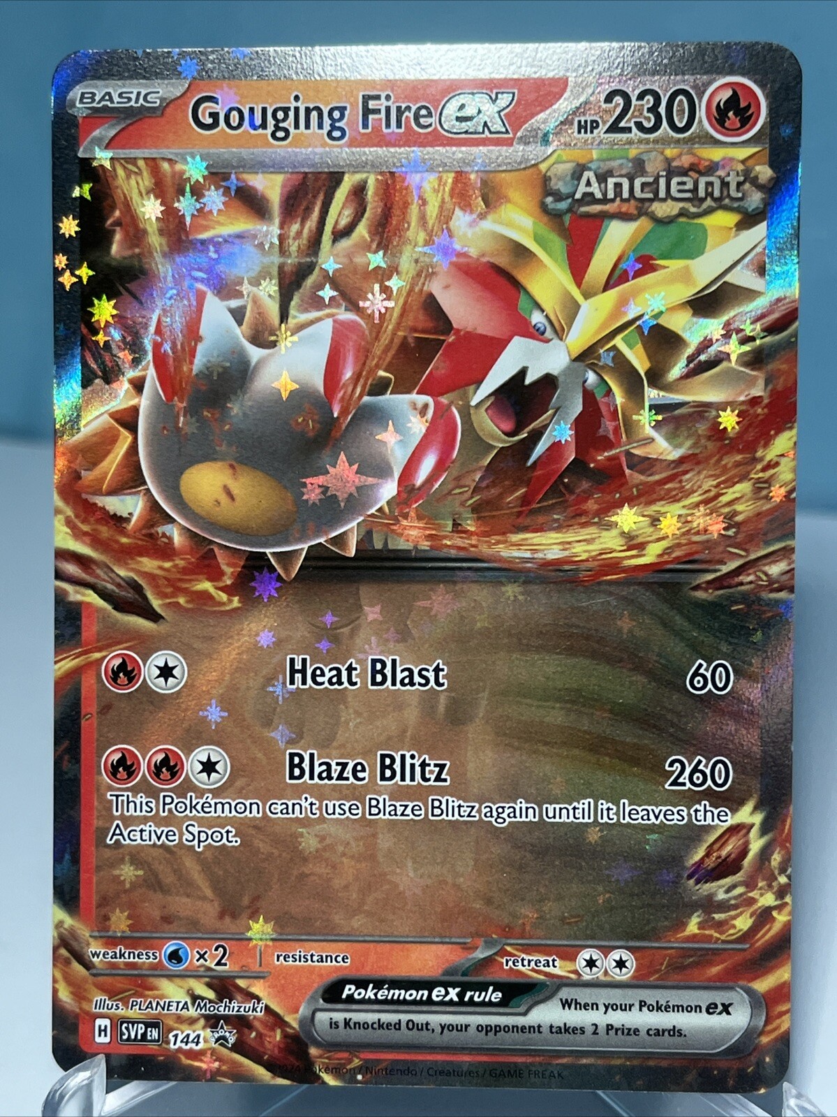 Pokémon TCG GOUGING FIRE EX SVP 144 Scarlet & Violet Black Star Promo NM/M