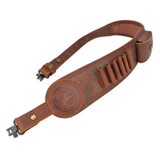Tourbon PU Leather Rifle Sling Gun Shell Holder Hunt Ammo Strap .308.30-06,45-70