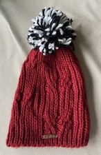 Winter Women Bebe Beanie Hat Pom Pom Ladies Warm Red Hat