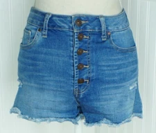 Rewash Juniors Size 3/26 Jean Shorts High Rise Cutoffs Distressed Button Fly