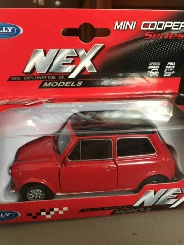Voitures, camions et fourgons miniatures rouges WELLY Mini Cooper