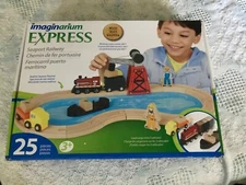 Imaginarium Express Seaport railway 25 Pieces Wooden Train Set Accessories