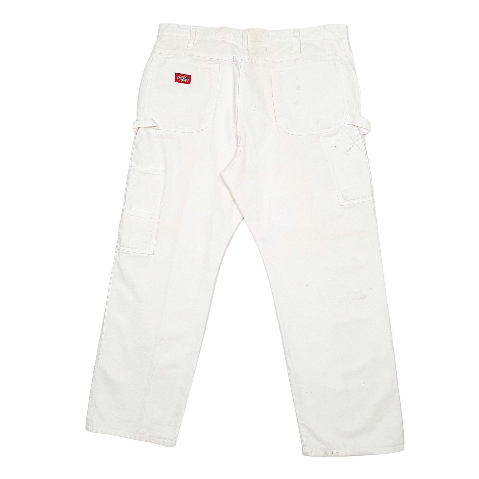 DICKIES Carpenter Carpenter Workwear Trousers Cotton White Mens W38 L28 image 4