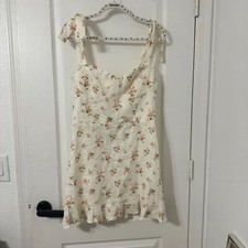 Reformation Desiree Linen Dress in Mildred White Floral Mini Size 10