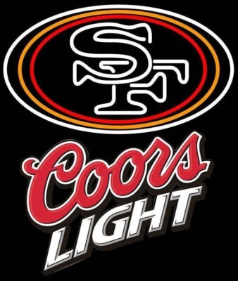 San Francisco 49ers  Coors Light Beer 20''x16'' Neon Sign Bar Real Glass Light
