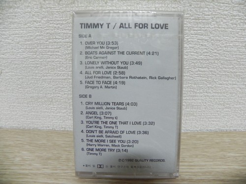 Timmy T - All For Love 1992 KOREA Cassette Tape / SEALED NEW - Picture 3 of 3