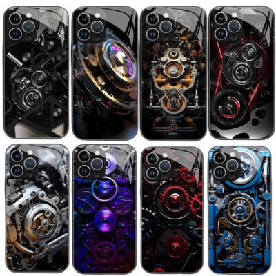 Creative Mechanical Gear Phone Case Cover for iPhone 16 15 14 13 12 11 Pro Max X