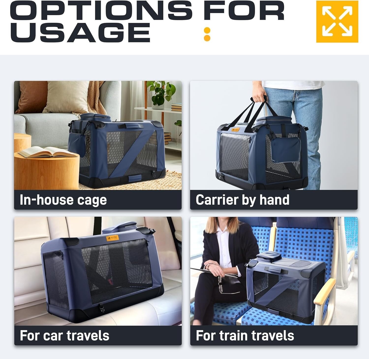 Dog Travel Crate Dog Carrier Pet Carriers for Pets Foldable Crates eBay