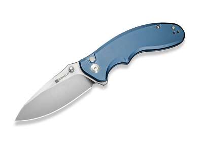SENCUT Cybrix Blue Aluminum Taschenmesser Blau Button Lock Daumenpin   01WE1372
