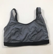 Curvy Couture Woman's Confident Fit High Impact Wire Free Sports Bra Size M Gray