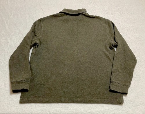 Polo Ralph Lauren Pullover Herren Large dunkelgrün 1/4 Zip Leder Pull Pulli - Bild 2 von 7