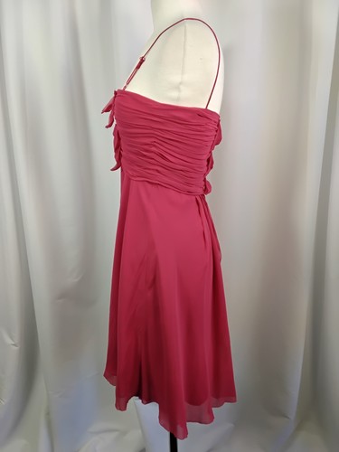 Karen Millen Pink Silk Dress UK12 Mini Ruched Spaghetti Straps Bows rrp140 BNWT - Picture 4 of 18