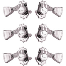 Kluson Tuners, Revolution, G-Mount, Metal keystone, 3/side, Nickel, Package of 6